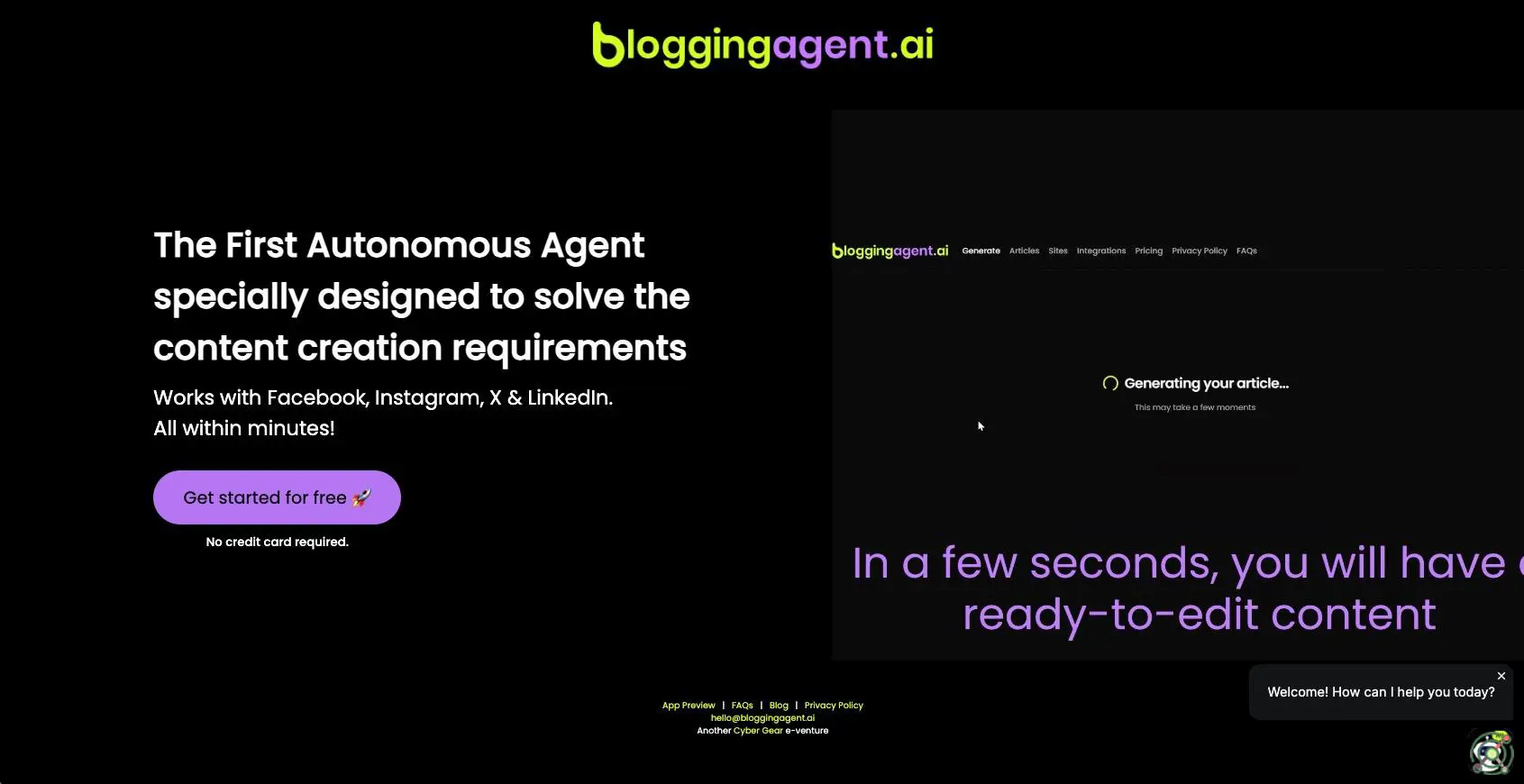 An autonomous agent designed to streamline content creation and publishing across multiple social media platforms.