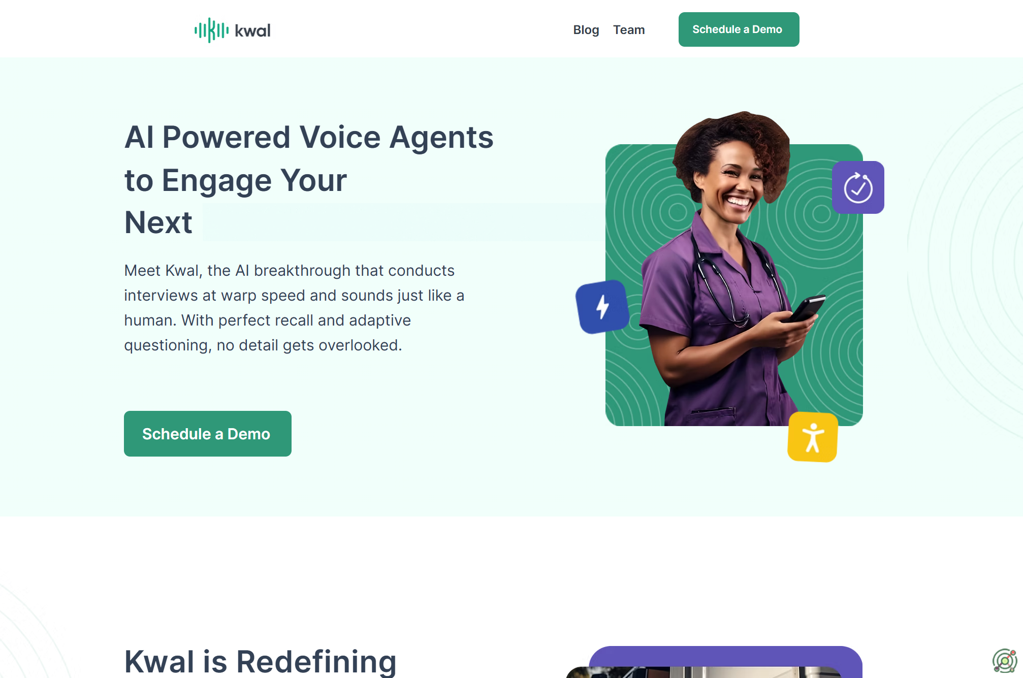 AI-powered voice agent conducting human-like interviews to streamline candidate screening.