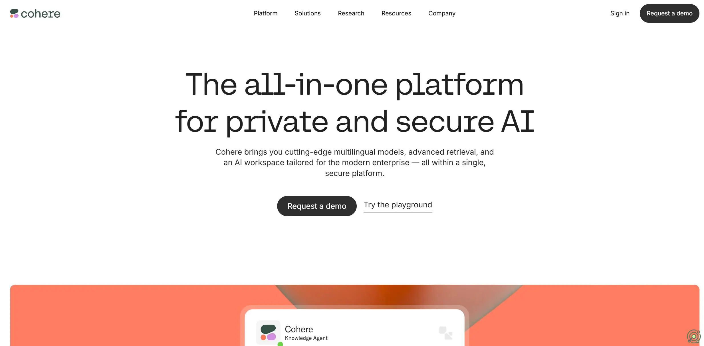 A platform offering enterprise-focused AI solutions, specializing in large language models for natural language processing tasks.