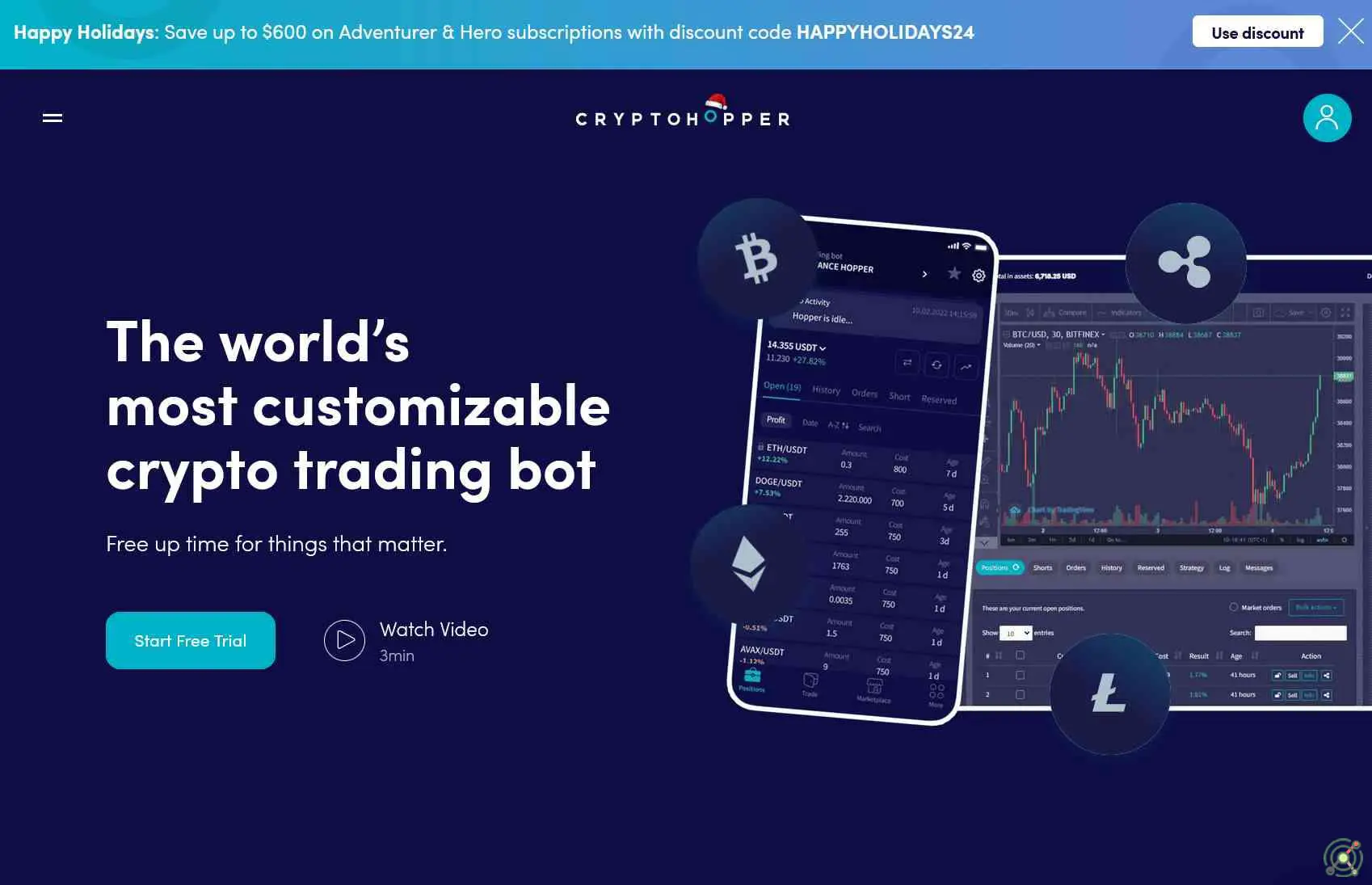 AI-driven cryptocurrency trading platform that enables users to automate trades, manage portfolios, and implement custom strategies across multiple exchanges.