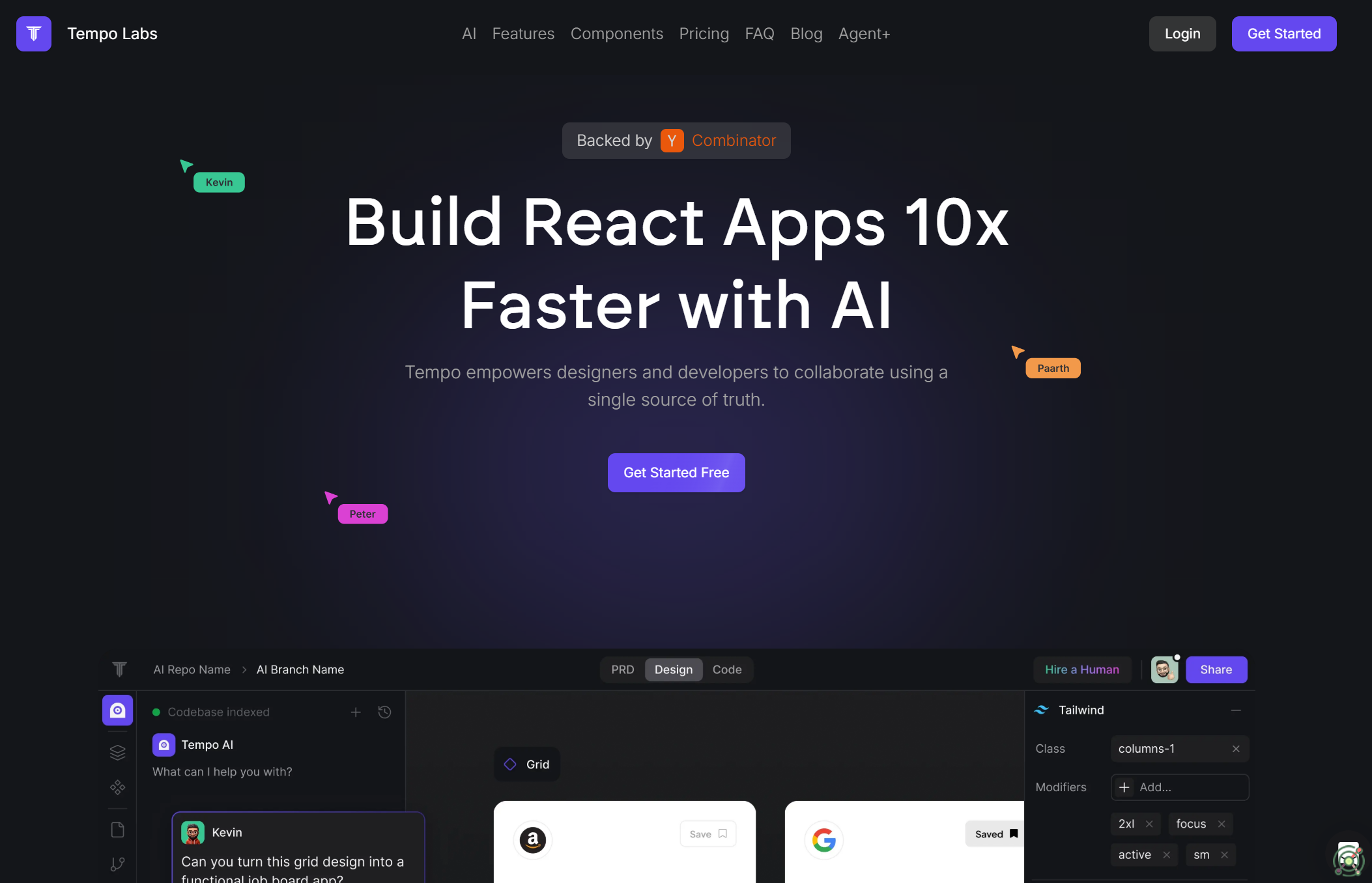 AI-powered platform enabling designers and developers to build React applications 10x faster.