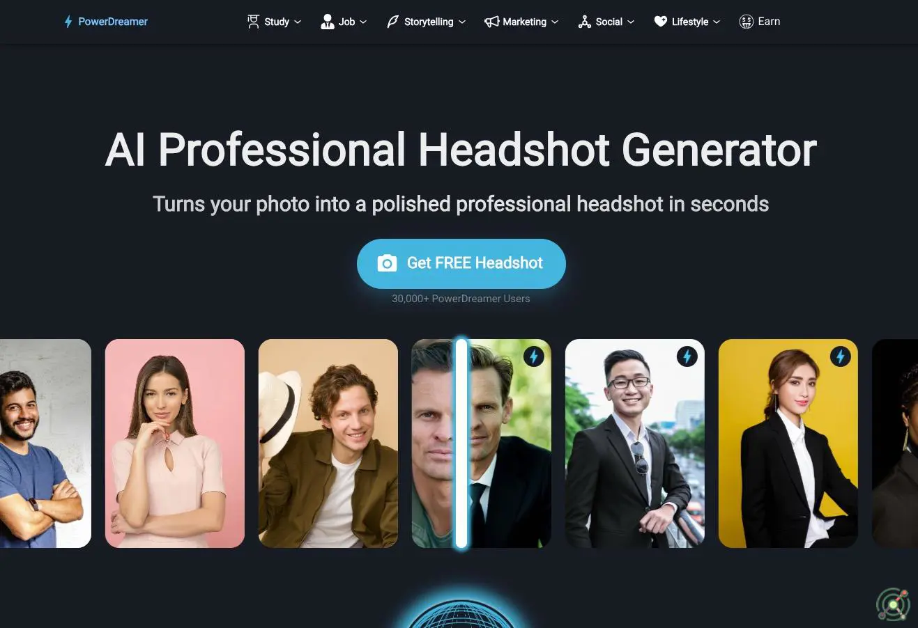 Transform selfies into professional headshots instantly with customizable backgrounds and outfits.