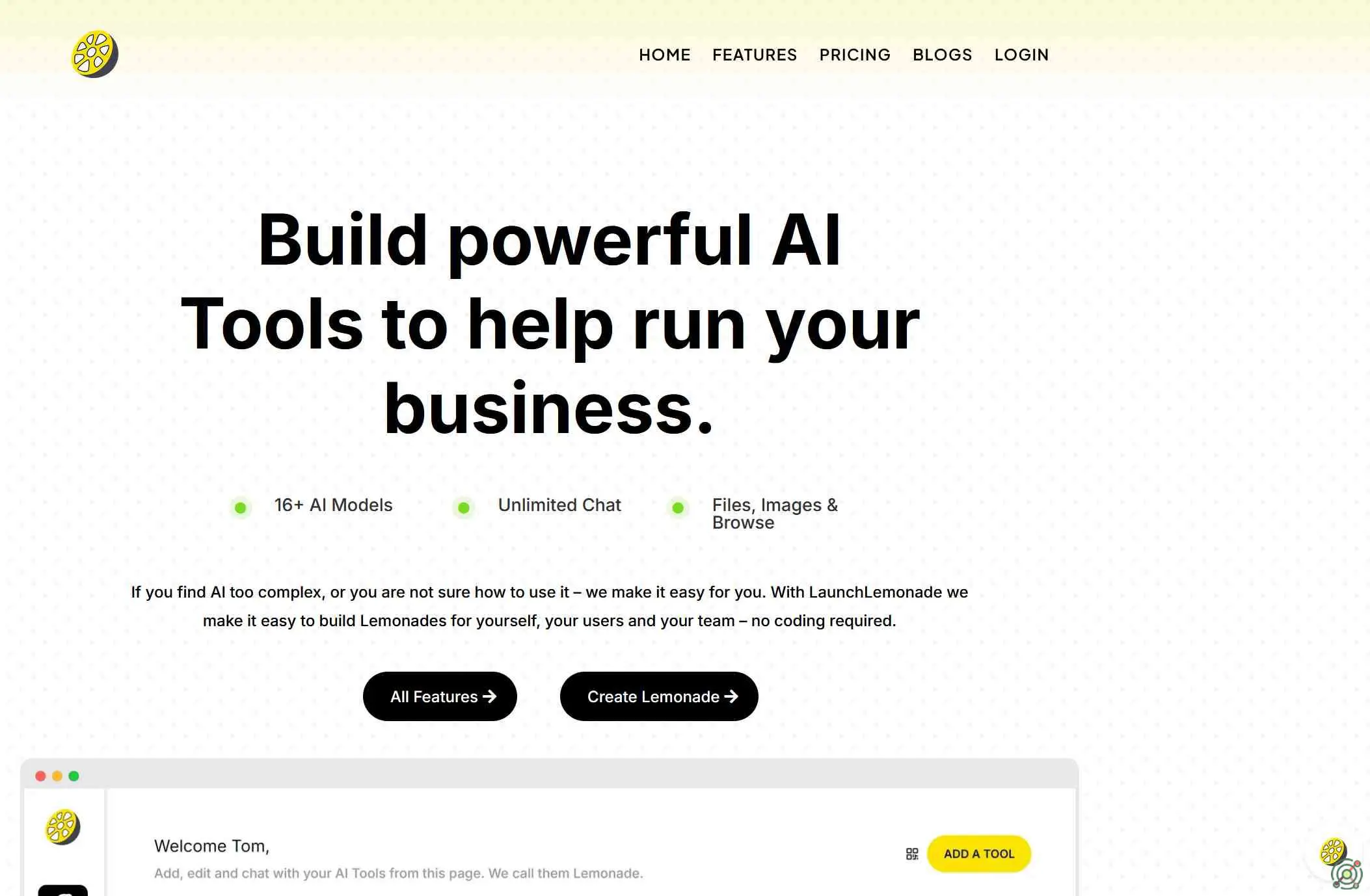 A no-code platform enabling users to create and deploy custom AI assistants, co-pilots, and agents for businesses and teams.