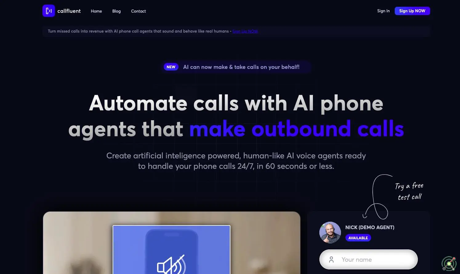 An AI-powered platform enabling businesses to create and deploy human-like voice agents for automating inbound and outbound phone calls.