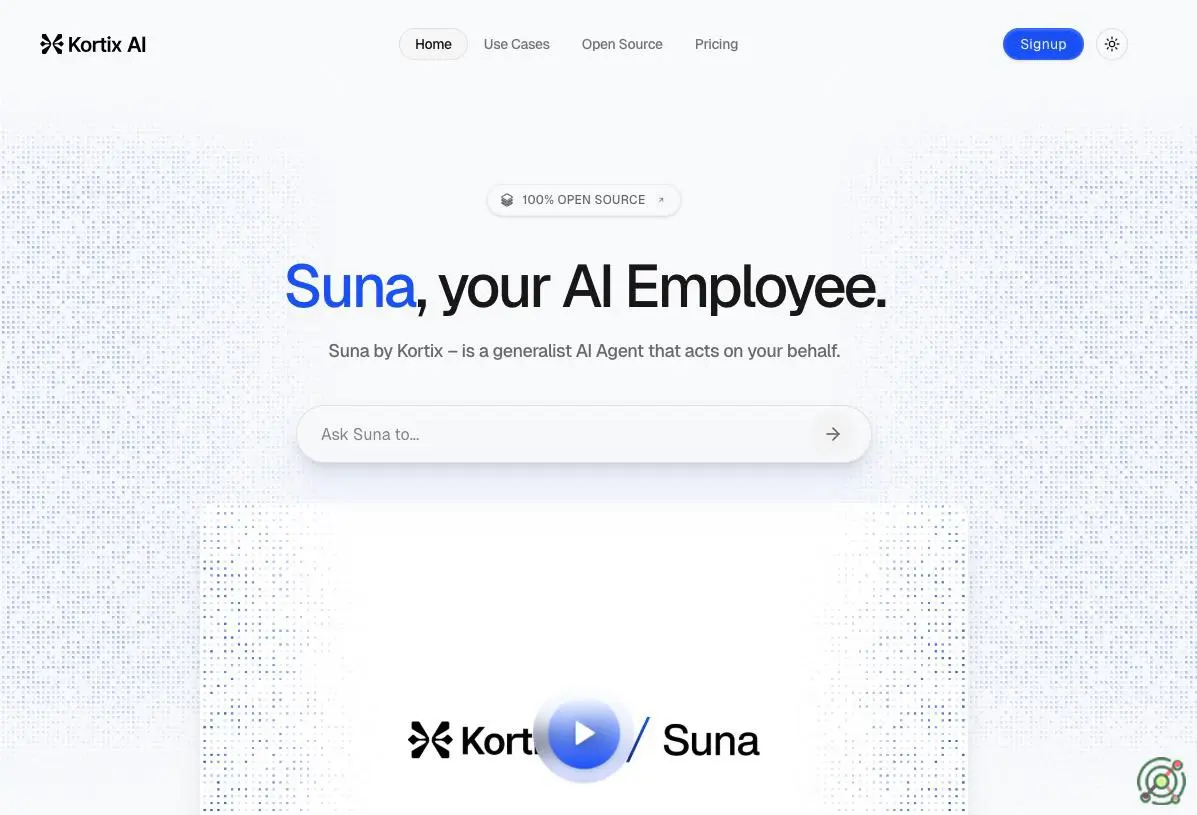 An open-source generalist AI agent that autonomously executes complex real-world tasks through natural language interaction.