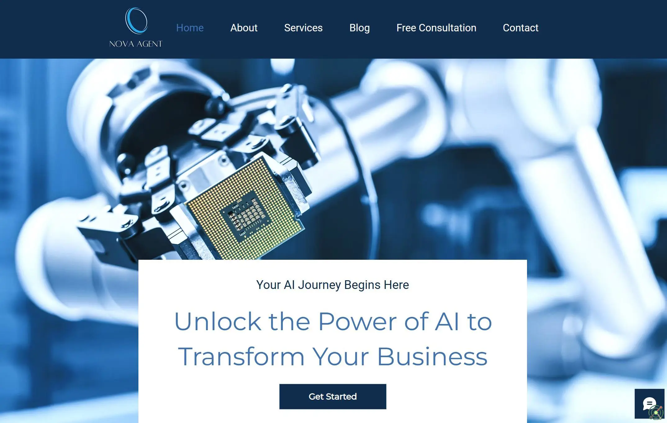 An AI-driven platform offering strategic consulting, talent acquisition, and bespoke AI agents for SMBs.