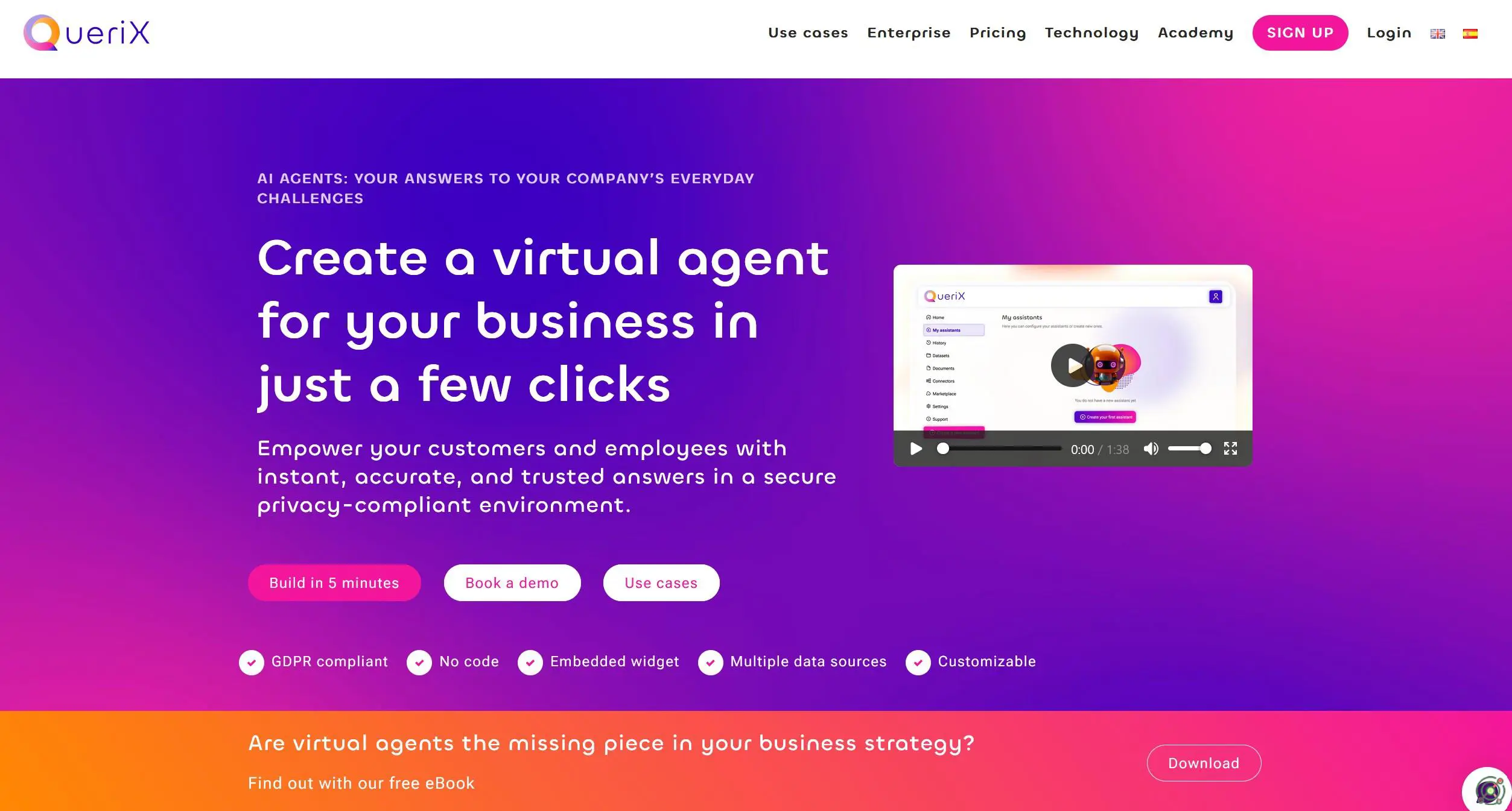 An AI-powered platform enabling businesses to create customizable virtual assistants for various operational needs.
