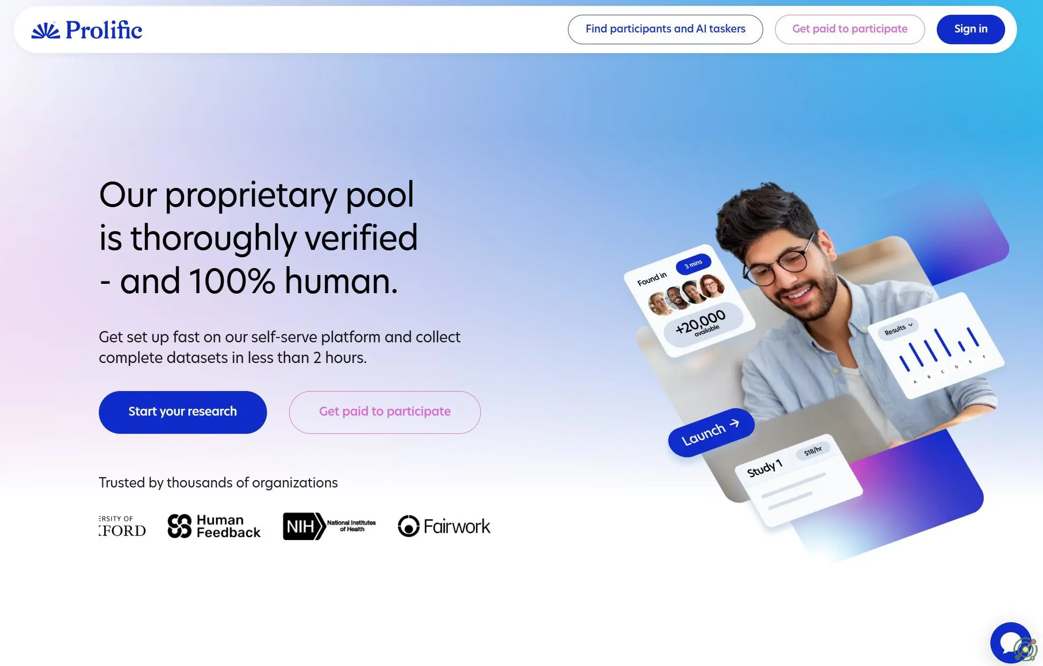 Platform connecting researchers with verified participants for high-quality data collection.