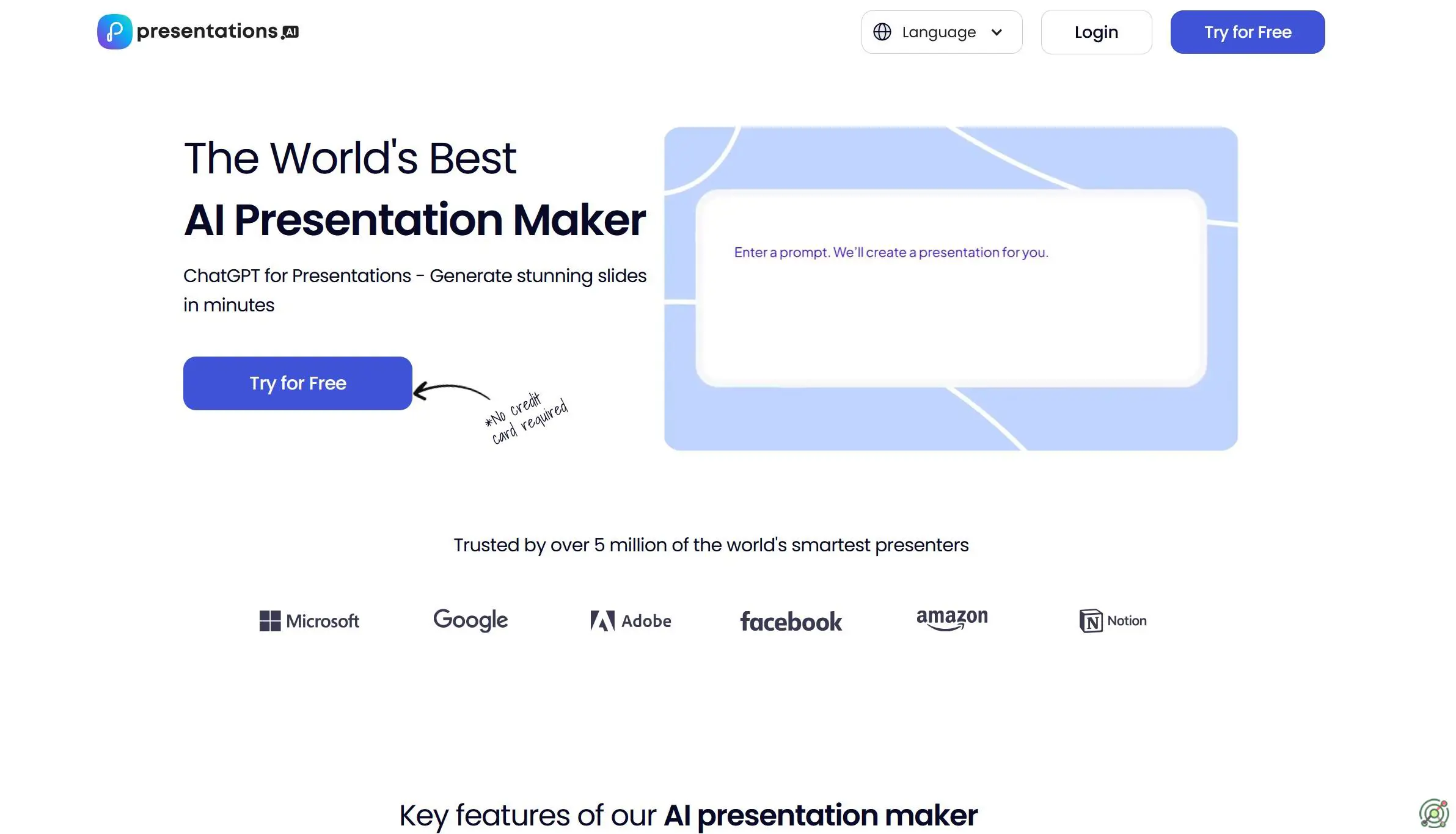 AI-powered platform transforming ideas into professional presentations effortlessly.