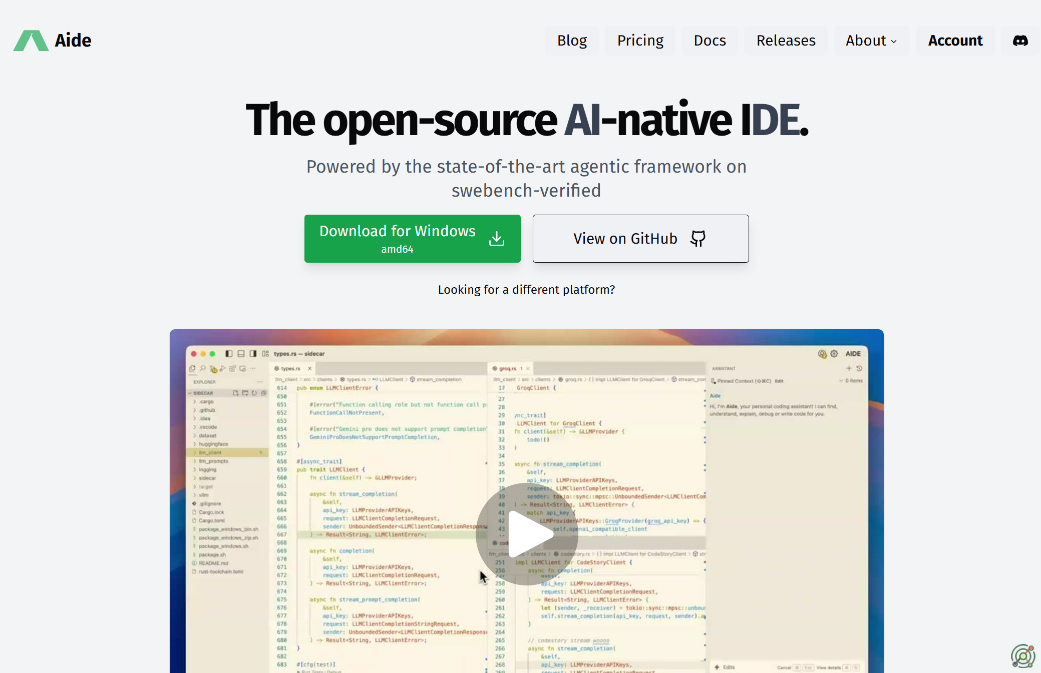 An open-source AI-native IDE integrating advanced agentic frameworks for enhanced coding.