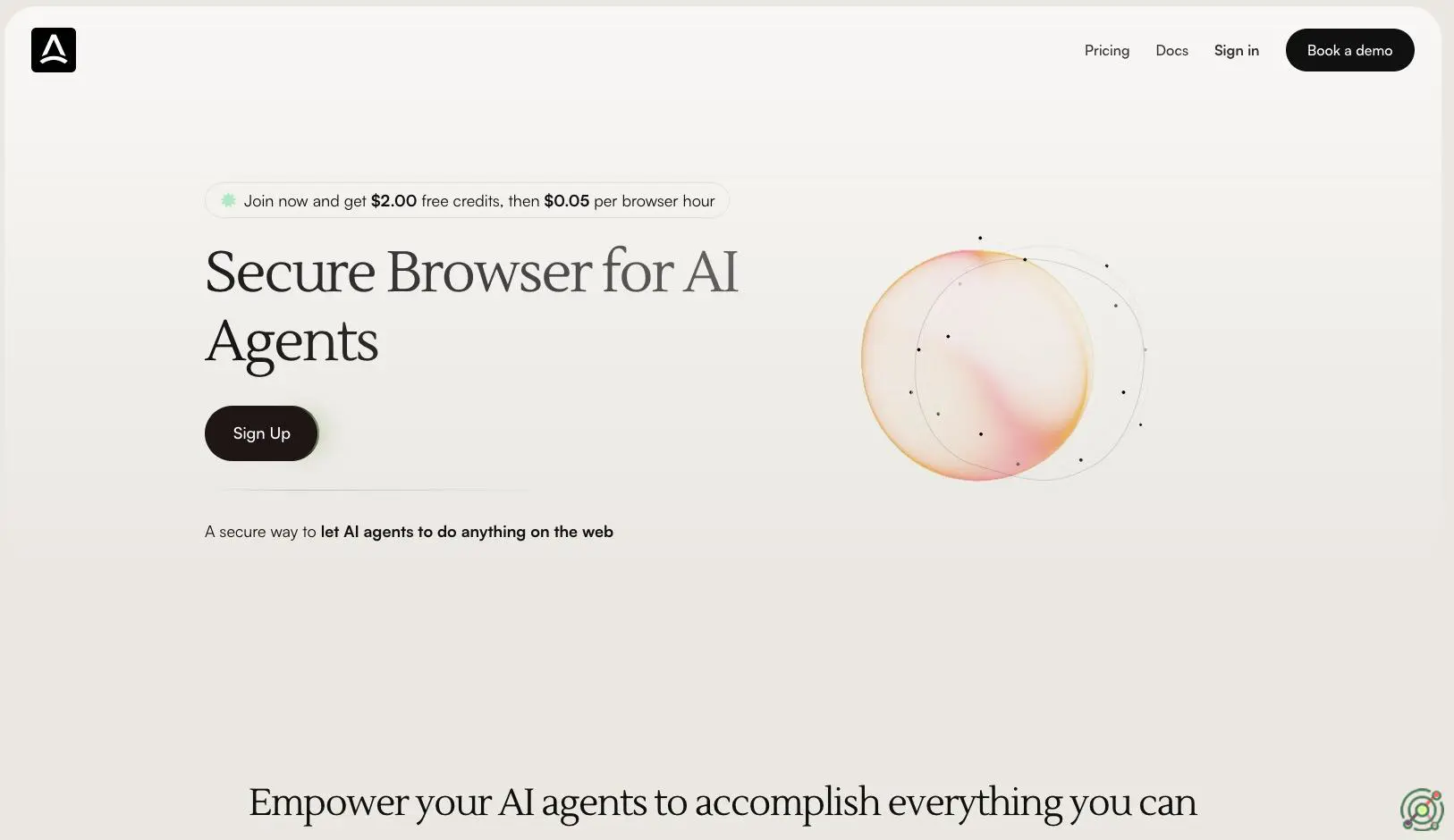 A cloud-hosted browser enabling AI agents to interact with the web securely and efficiently, automating tasks that lack traditional API access.