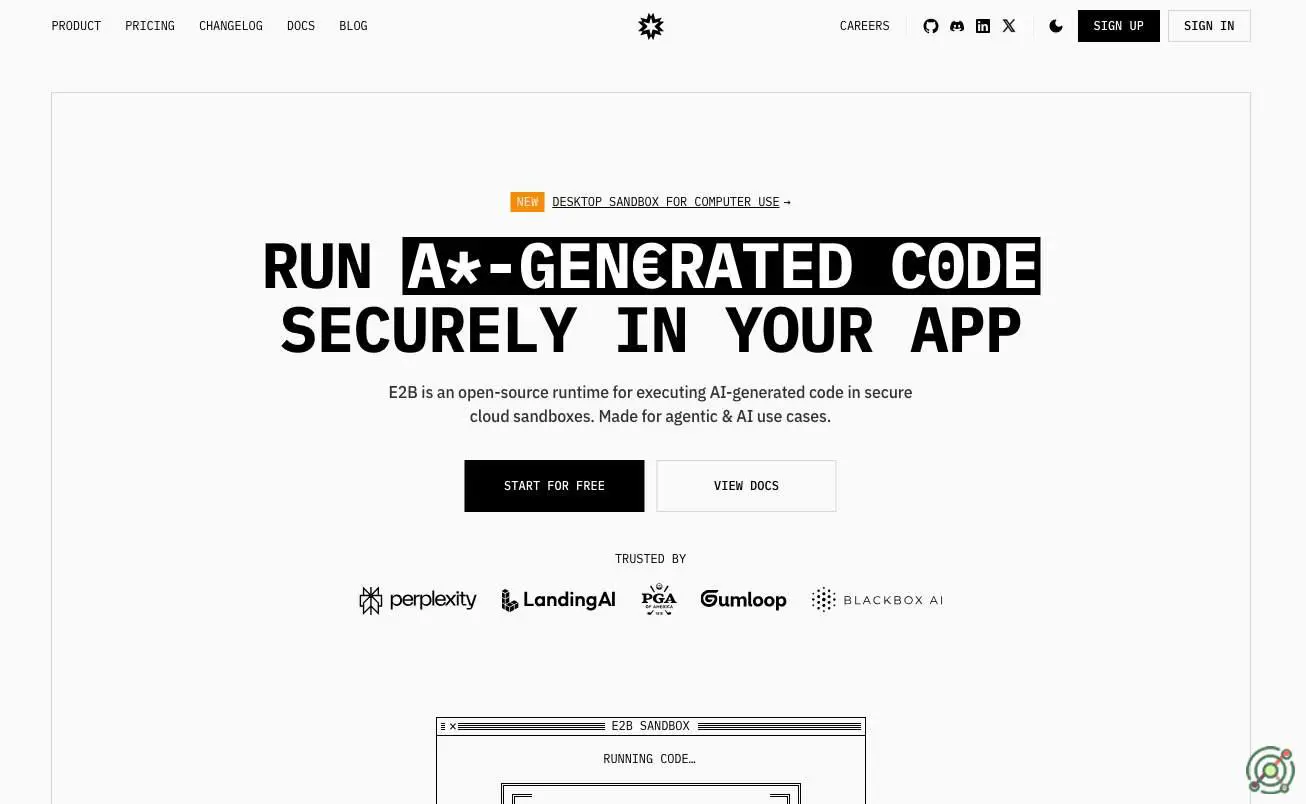An open-source platform providing secure cloud sandboxes for executing AI-generated code, facilitating the development and deployment of AI agents and applications.