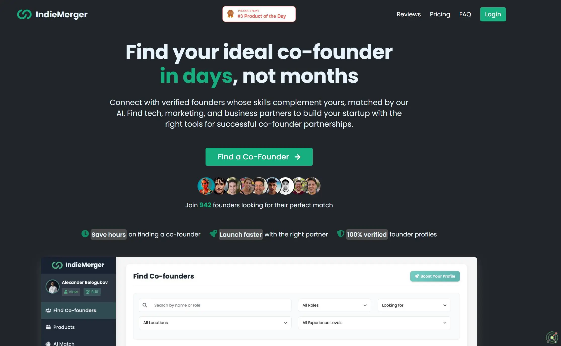 AI-powered platform that matches founders with complementary skills to form successful startup teams.
