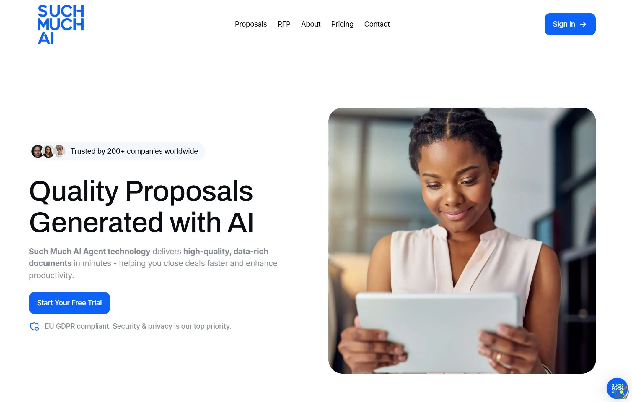 AI-powered platform for generating high-quality sales proposals and procurement contracts swiftly.
