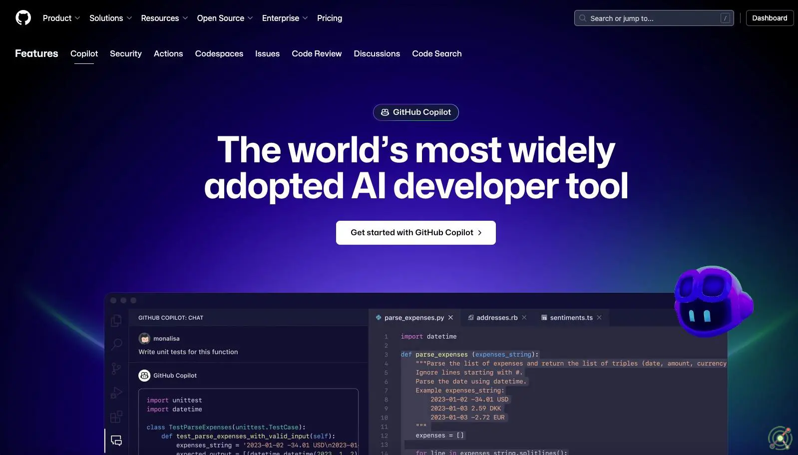 An AI-powered coding assistant that provides real-time code suggestions and autocompletion to enhance developer productivity.