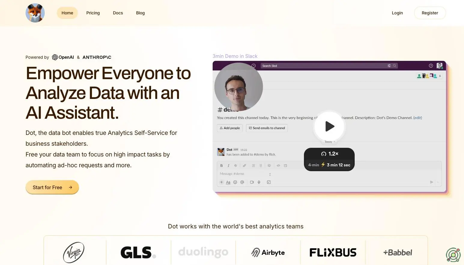 An AI-powered data assistant enabling business stakeholders to analyze data through natural language queries, integrating seamlessly with existing data infrastructures.