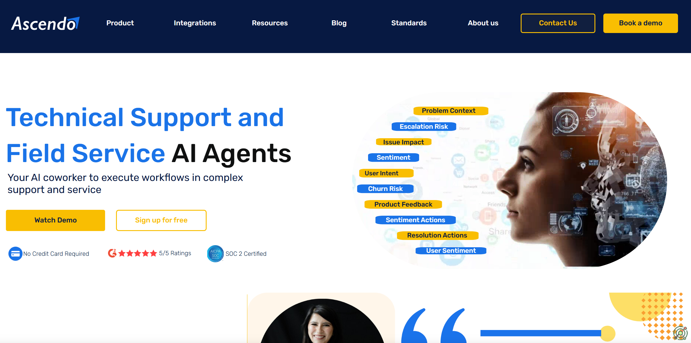 An AI platform transforming technical support with generative AI, enabling self-service and Voice of the Customer insights.