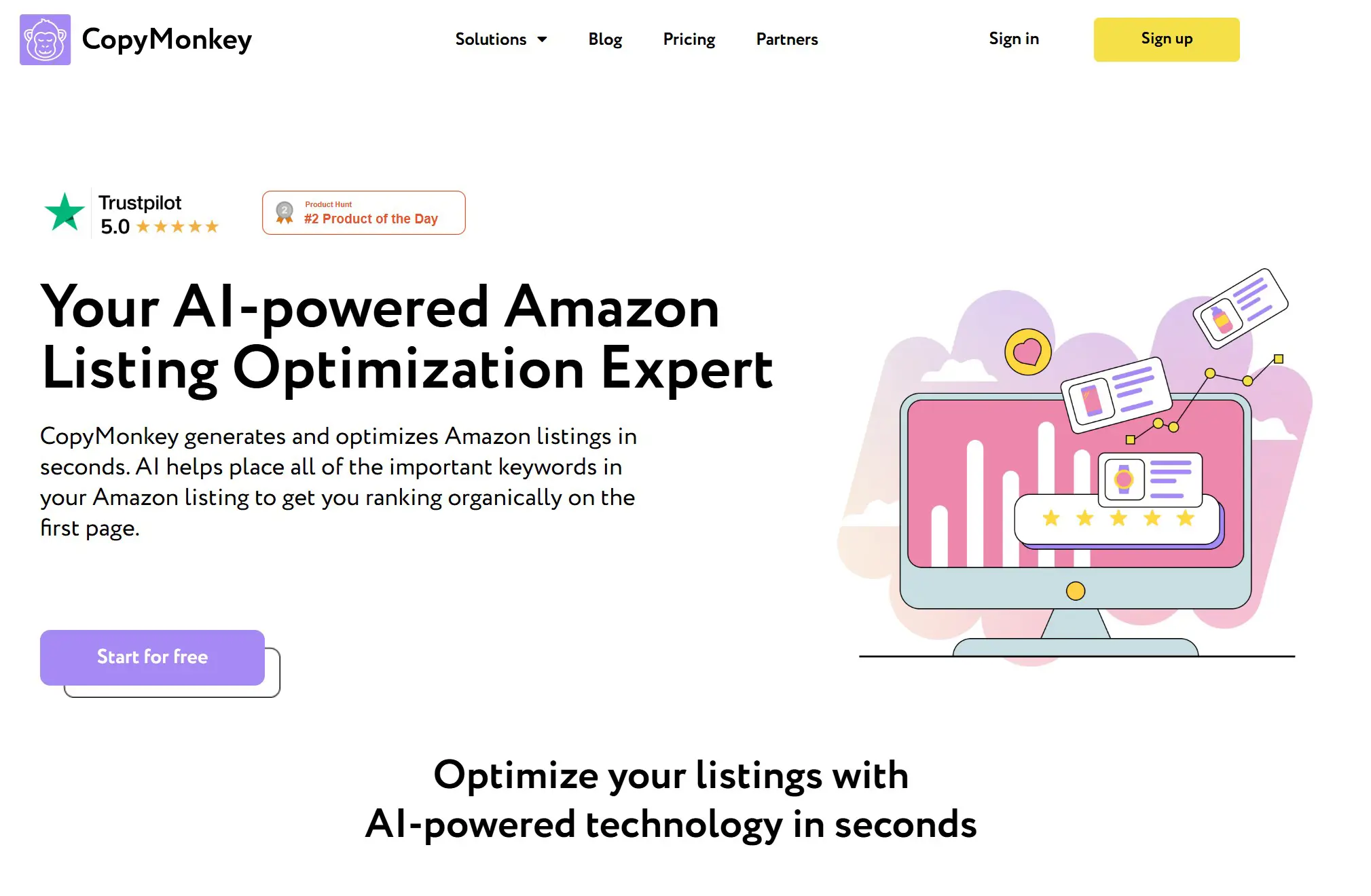 AI-powered tool generating and optimizing Amazon listings with keyword-rich content to enhance visibility and sales.