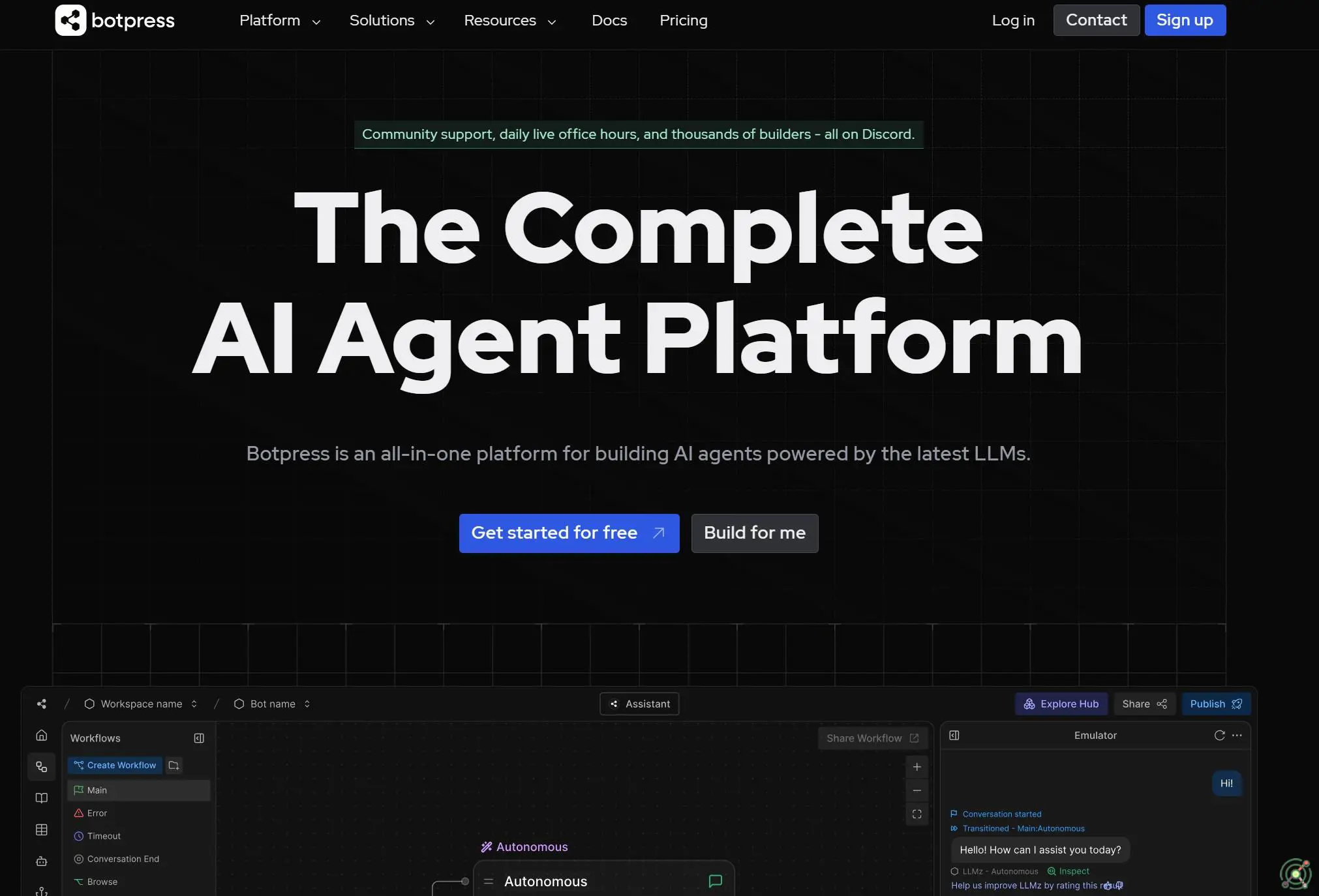 An all-in-one platform for building AI agents powered by the latest LLMs.