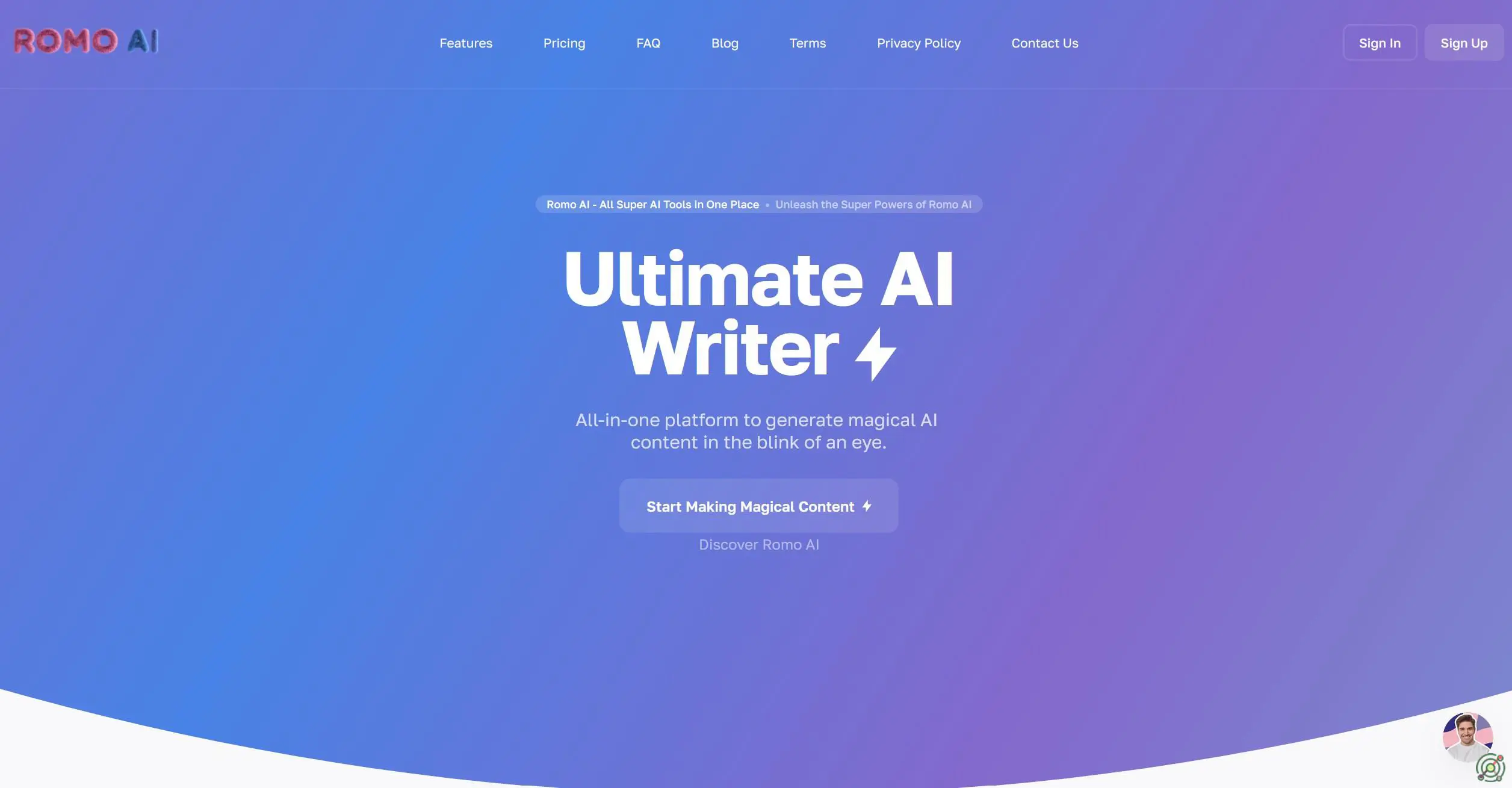 An all-in-one AI platform for generating text, images, code, audio, and chatbots to streamline creative workflows.