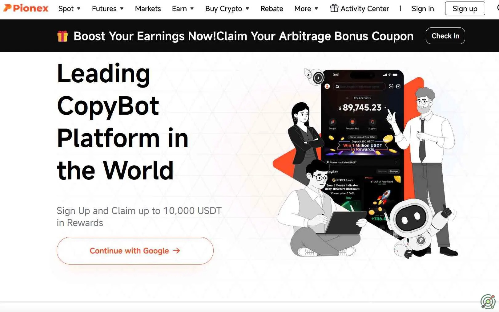A cryptocurrency exchange with built-in trading bots, enabling automated trading strategies for users without requiring coding skills.
