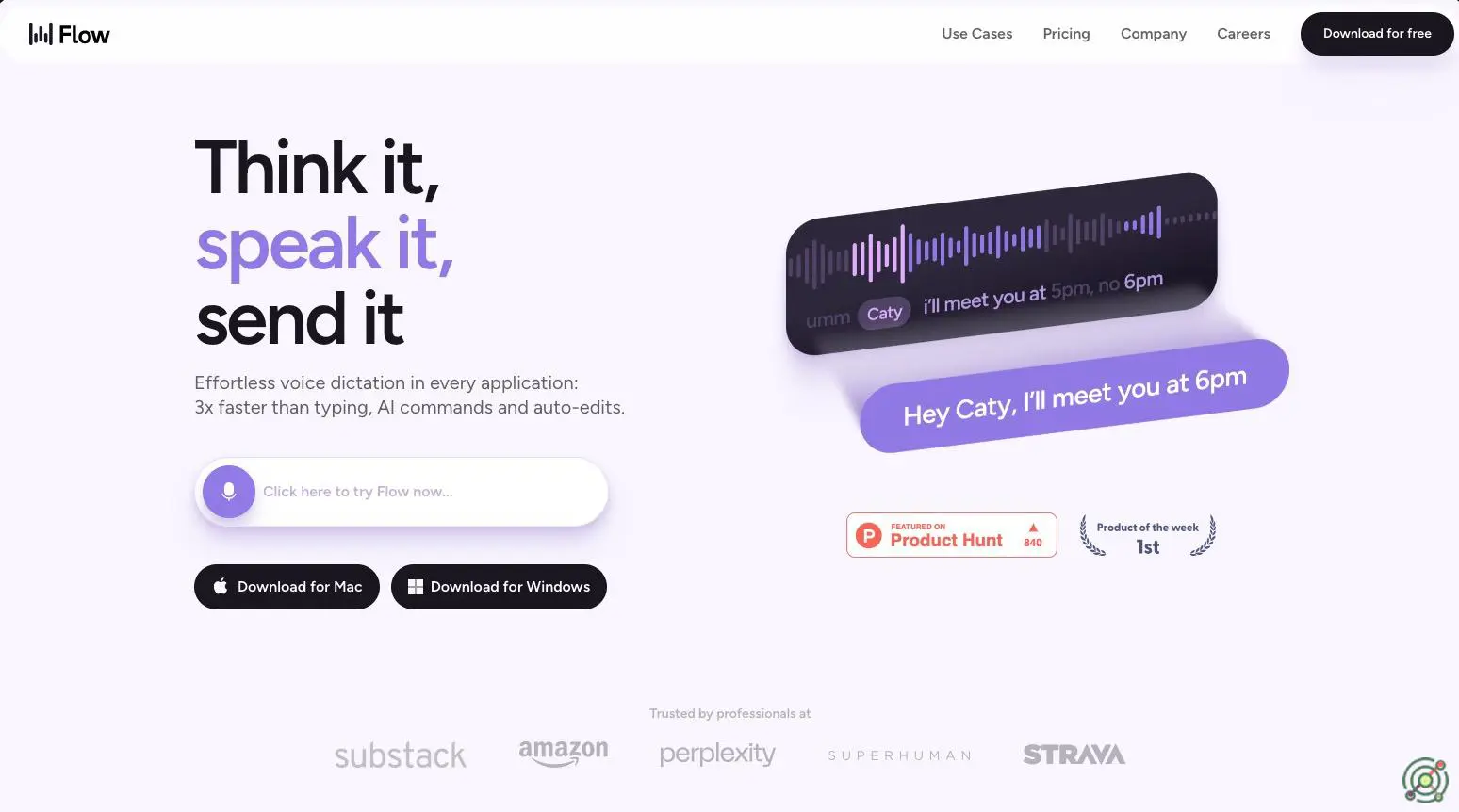 AI-powered voice dictation tool enabling seamless, fast, and accurate speech-to-text across all applications.