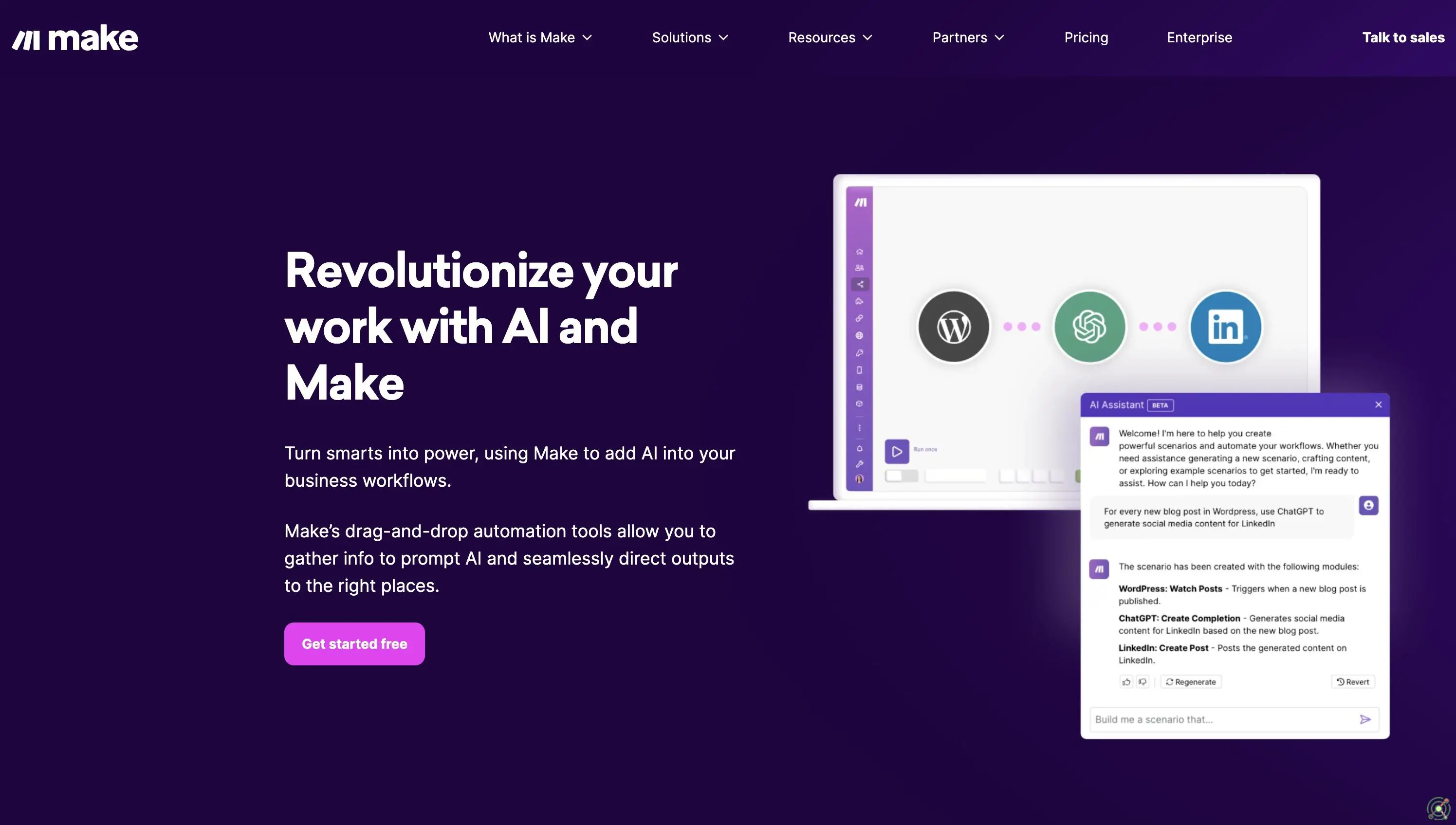 AI automation platform enabling businesses to integrate AI into workflows without coding.