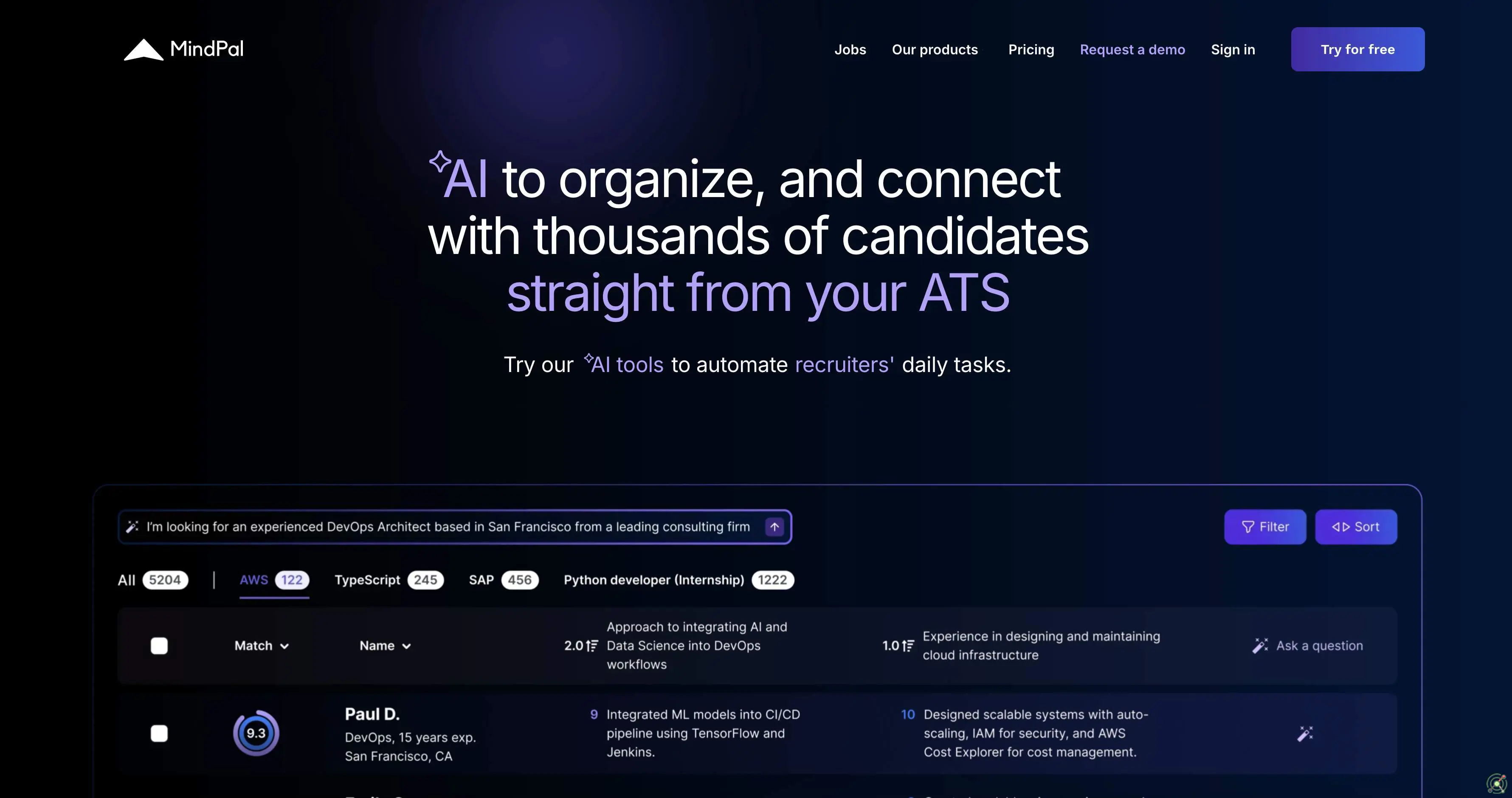 An AI-powered platform offering tools to streamline recruitment processes, including resume generation and job matching.