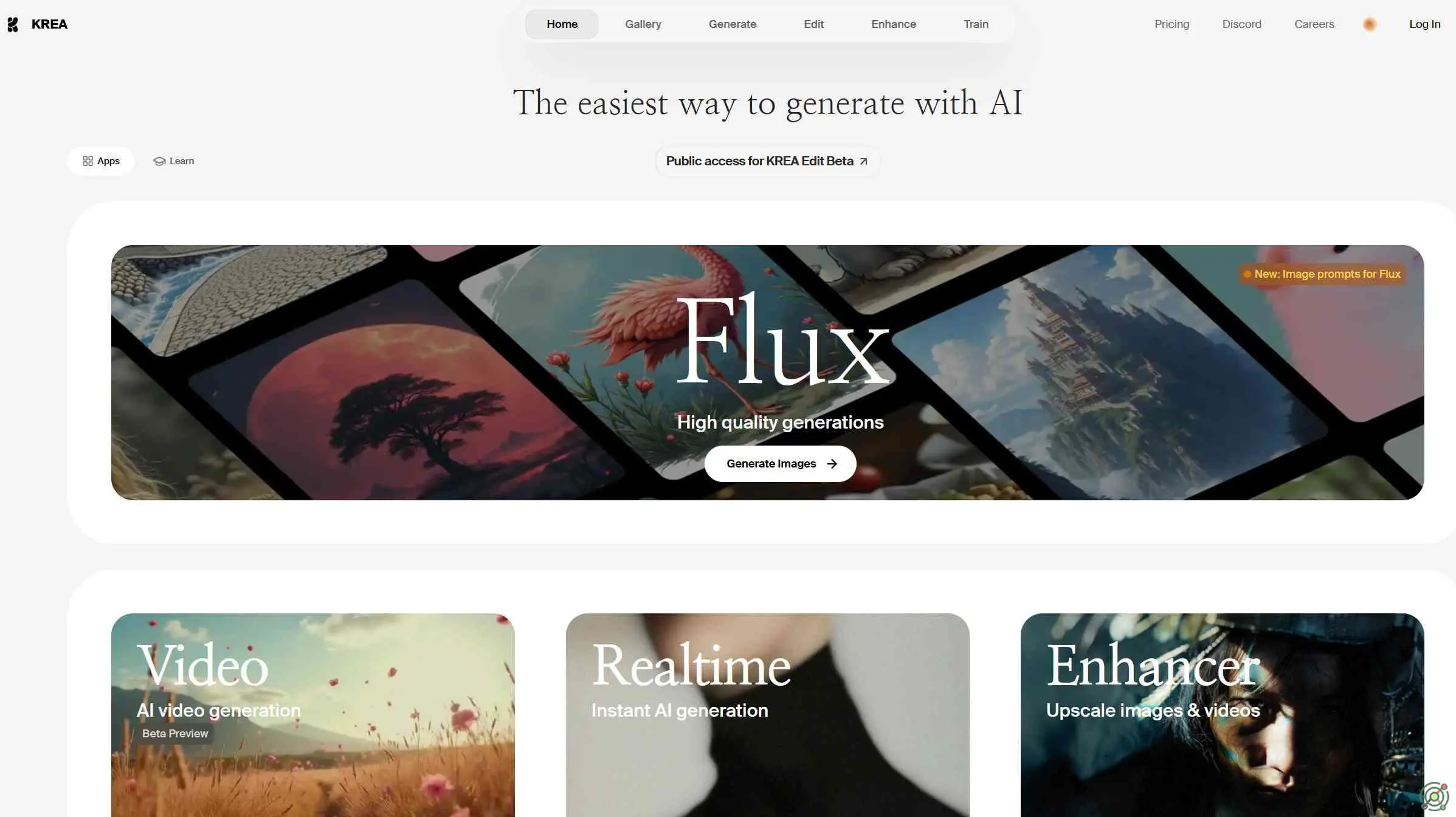 An AI-powered platform that enables users to generate and enhance images and videos effortlessly.