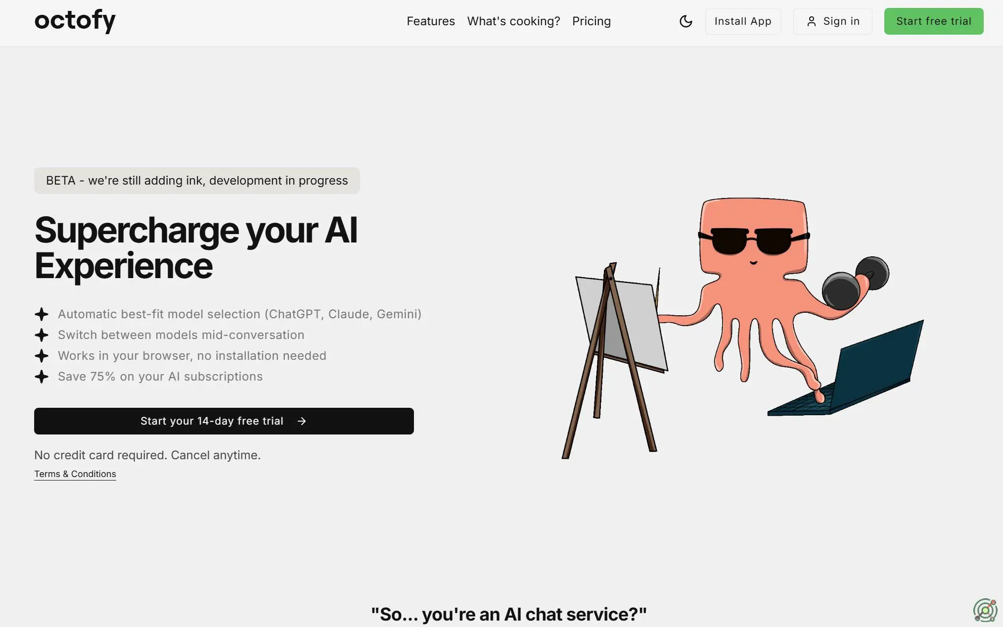 An AI chat platform providing access to multiple premium AI models through a single subscription, optimizing task-specific performance.