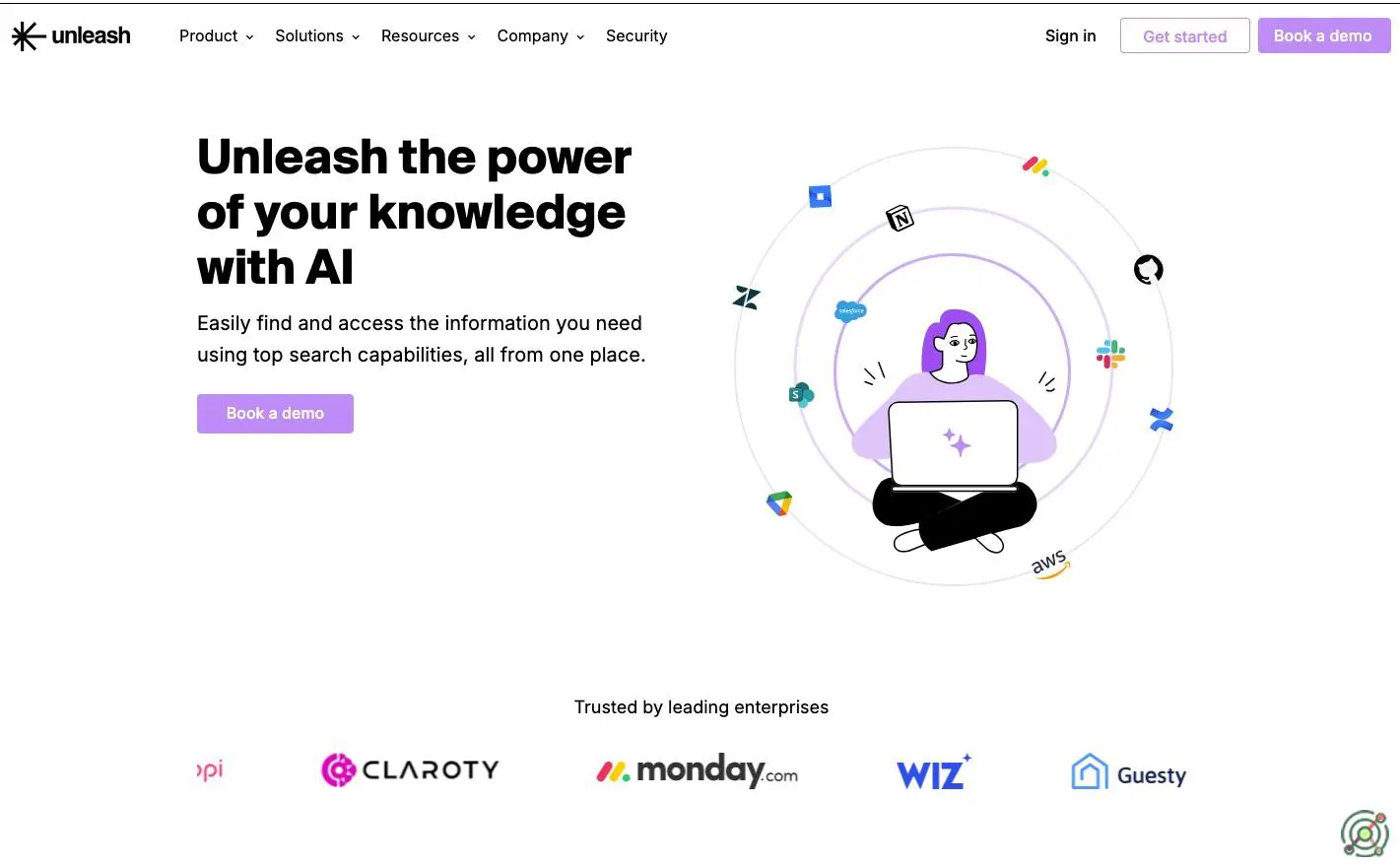 An AI-powered platform that centralizes and streamlines access to enterprise knowledge across various applications.