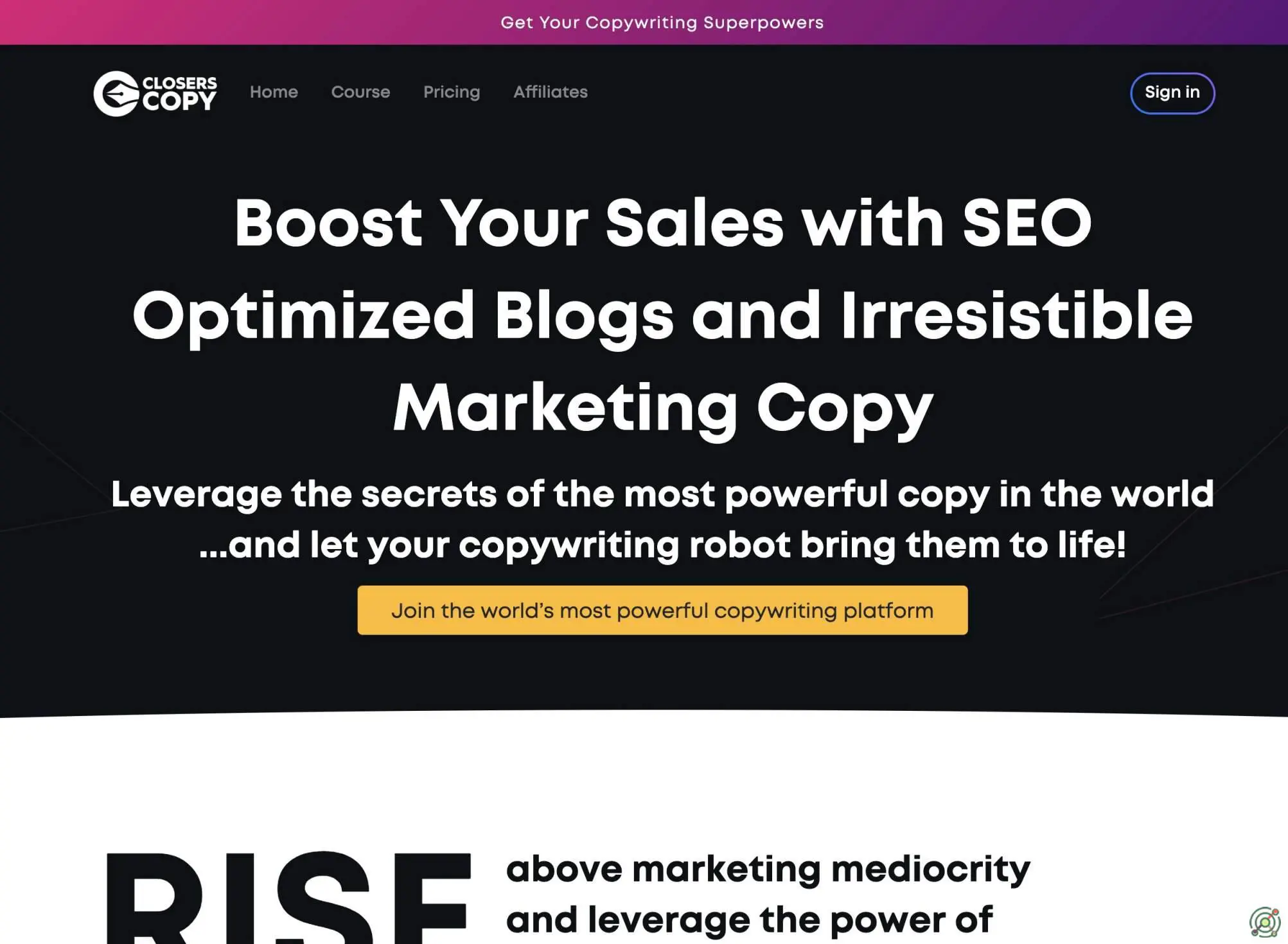 An AI-powered copywriting tool designed to help businesses create high-converting marketing content efficiently.