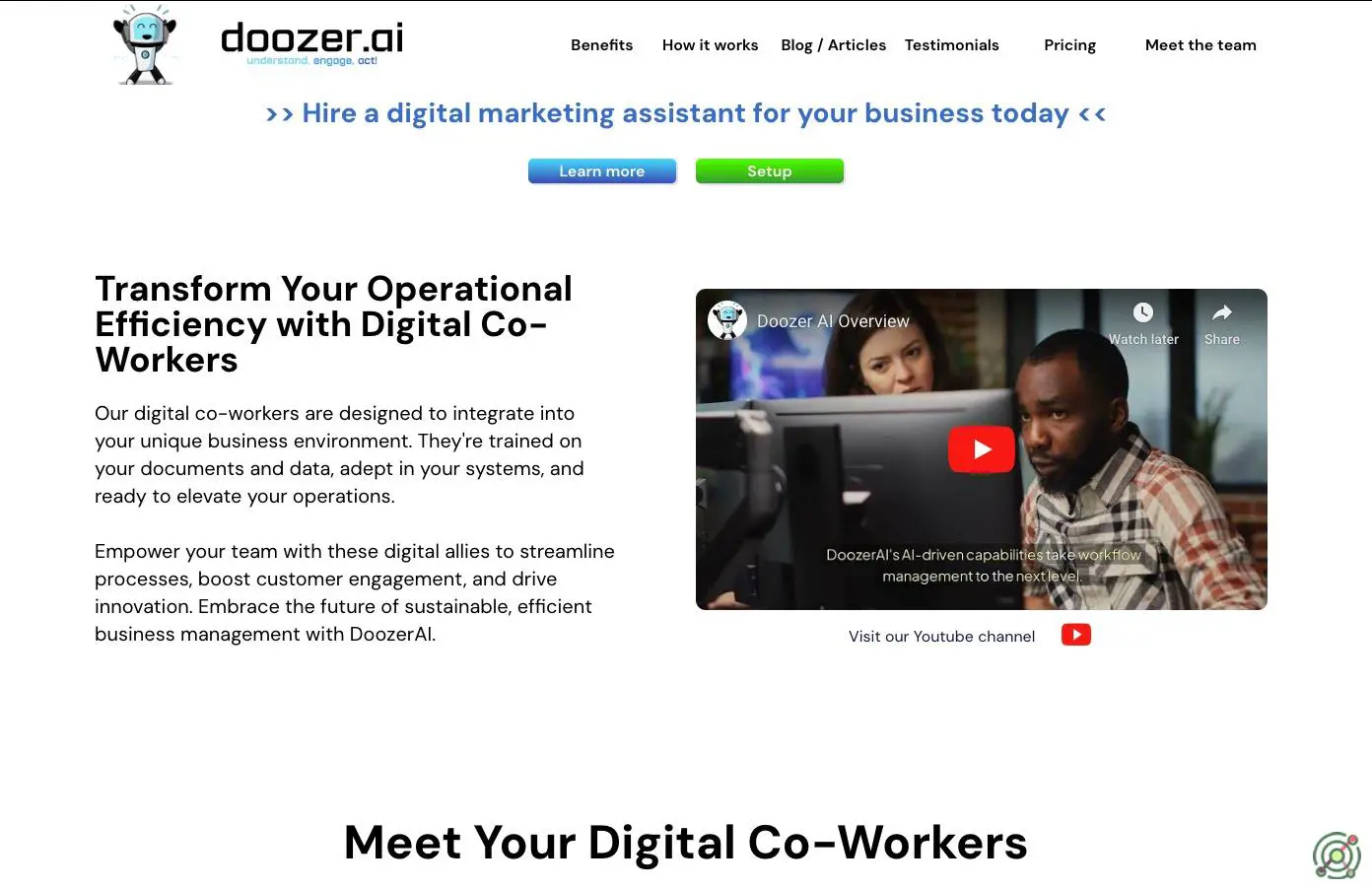 AI-driven digital co-workers enhancing business operations through automation in sales, marketing, customer service, and data entry.