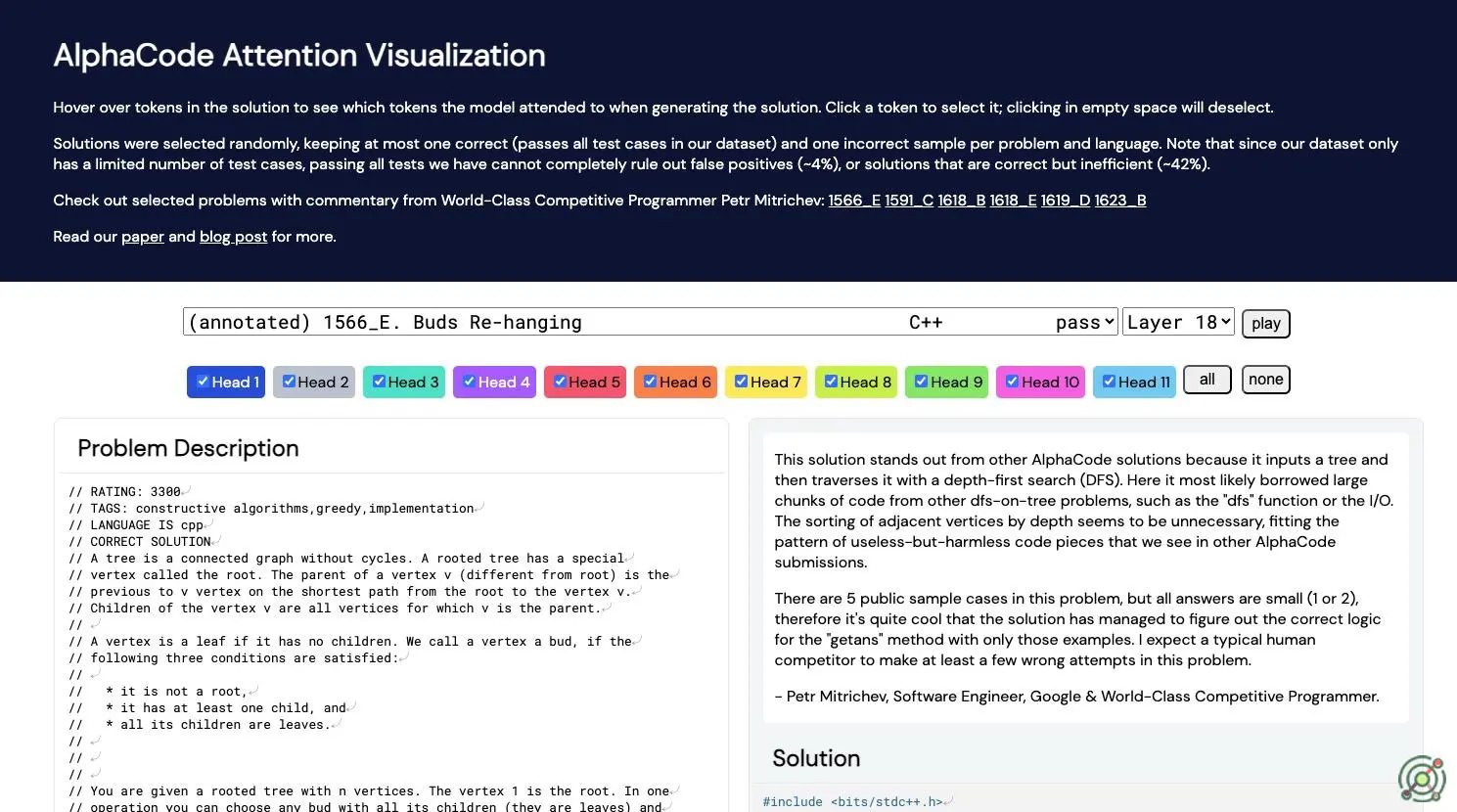 An AI system by DeepMind that generates code for competitive programming challenges.