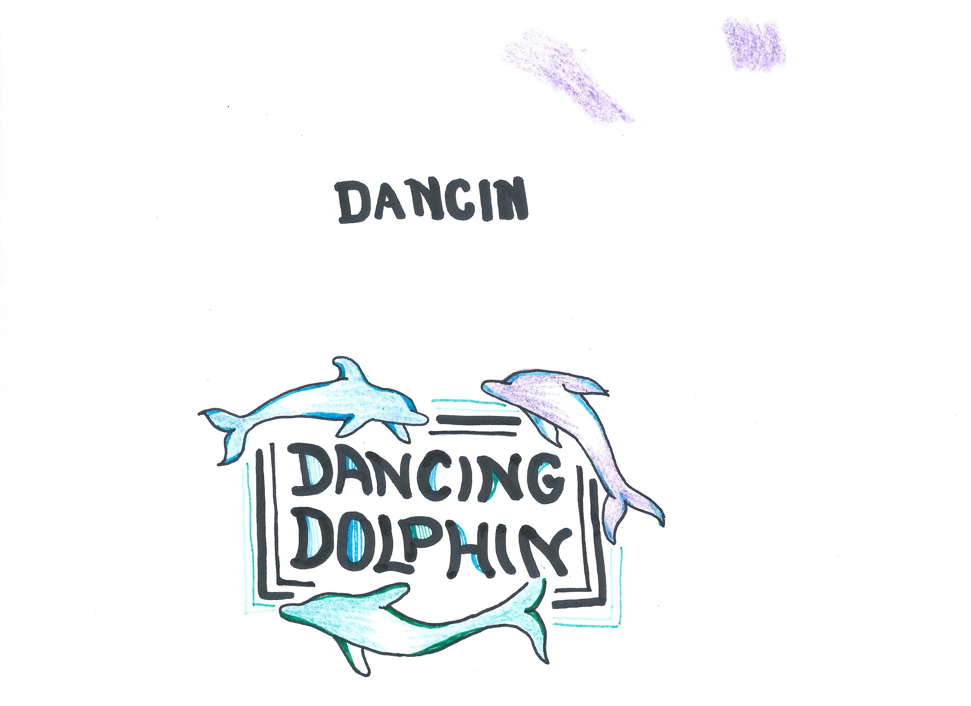 Dancing Dolphin Wine Original Label Drawing