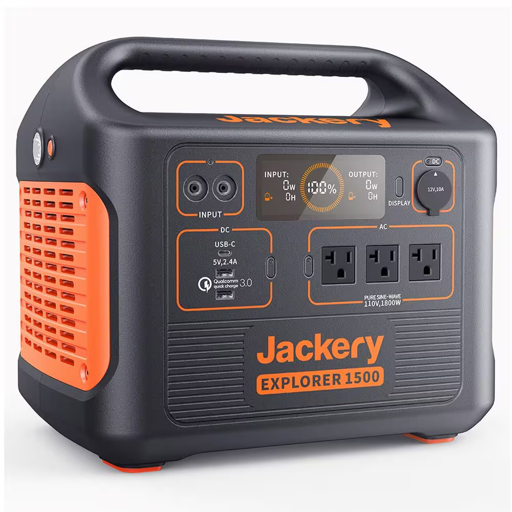 Jackery Explorer 1800-Watt Output/3600W Peak Portable Solar Power Station