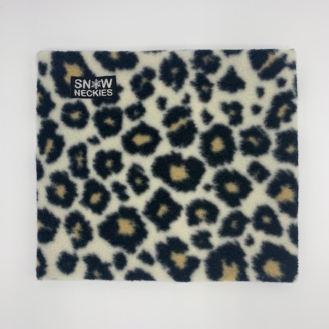 Leopard, Black and Tan Fleece Neckie