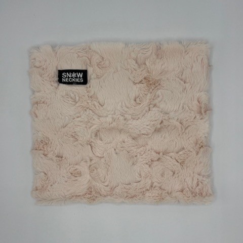 Swirl Fur Neckie - Blush (Creamy Pale Pink), large swirl   