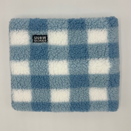 Sherpa Neckie - Light Blue and White Plaid