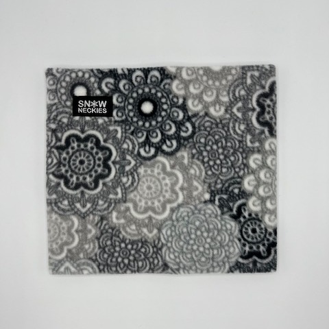 Grey Floral Medallions Fleece Neckie