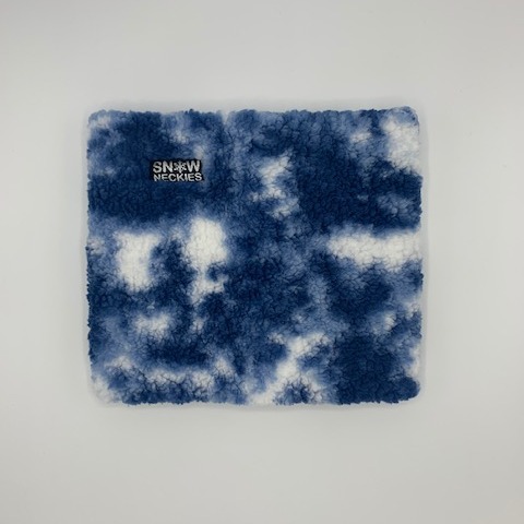 Sherpa Neckie - Tie Dye, Blue and White