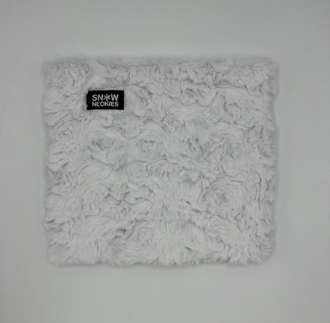 Swirl Fur Neckie - White, large swirl 