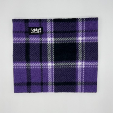 Purple, Black and White Plaid Fleece Neckie  