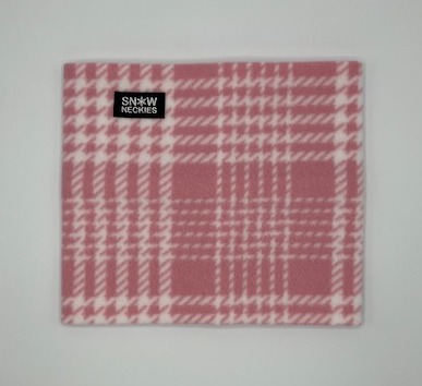 Pink and White Plaid Fleece Neckie