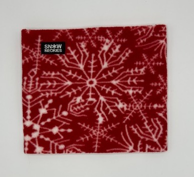 White Snowflakes on Red Fleece Neckie