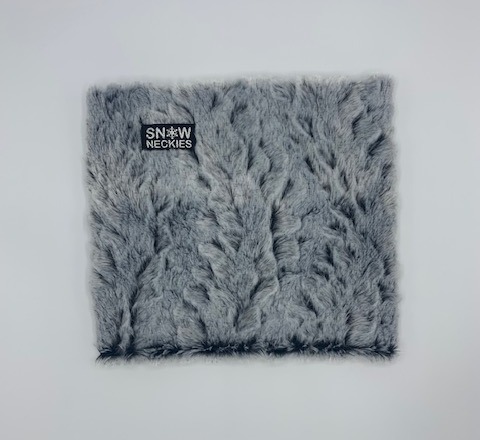 Rabbit Fur Neckie - Grey   