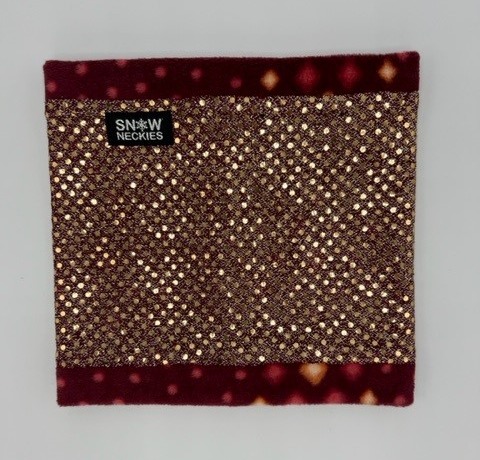 Gold and Burgundy Sparkle Circle Neckie        