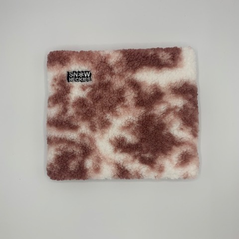 Sherpa Neckie - Tie Dye, Pink and White