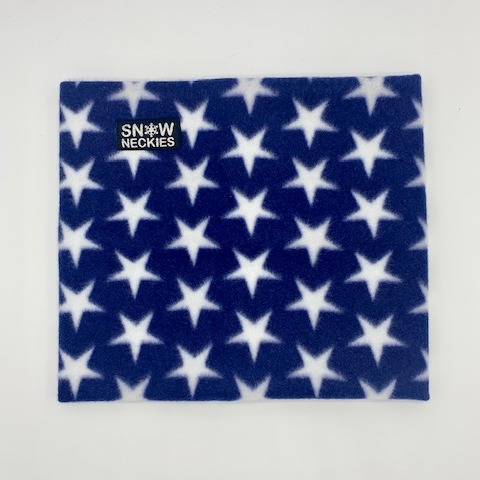 White Stars on Blue Fleece Neckie