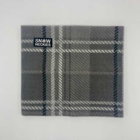 Grey, White, and Black Plaid Fleece Neckie
